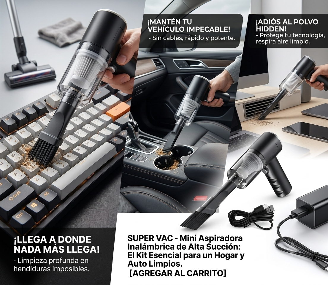 ASPIRADORA PORTATIL DE MANO 3 EN 1